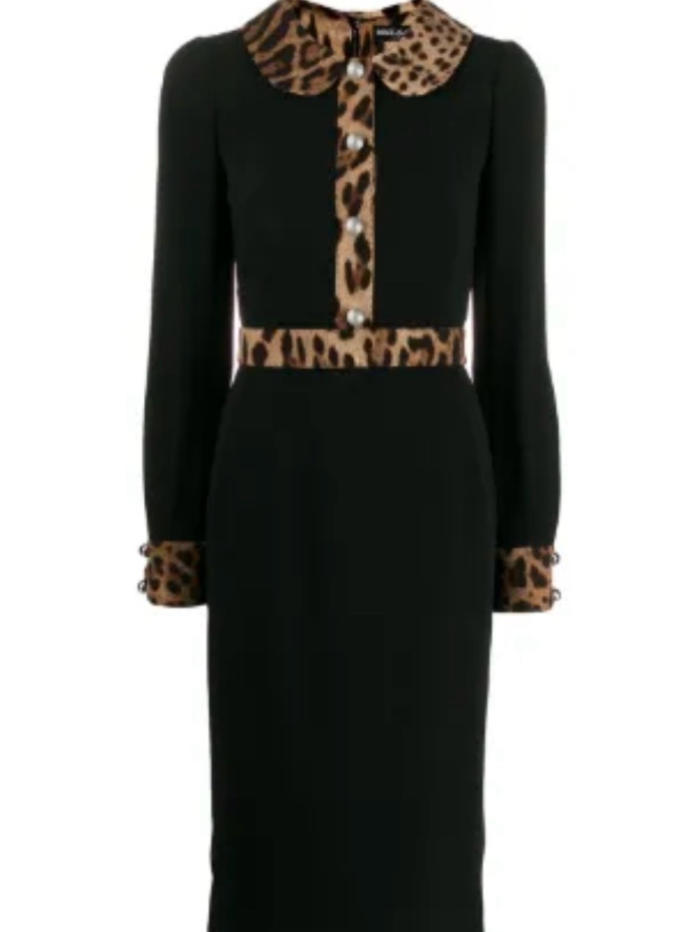 Dolce & Gabbana Black & Leopard Print Dress $2,295 NEW NWT - Picture 2 of 6